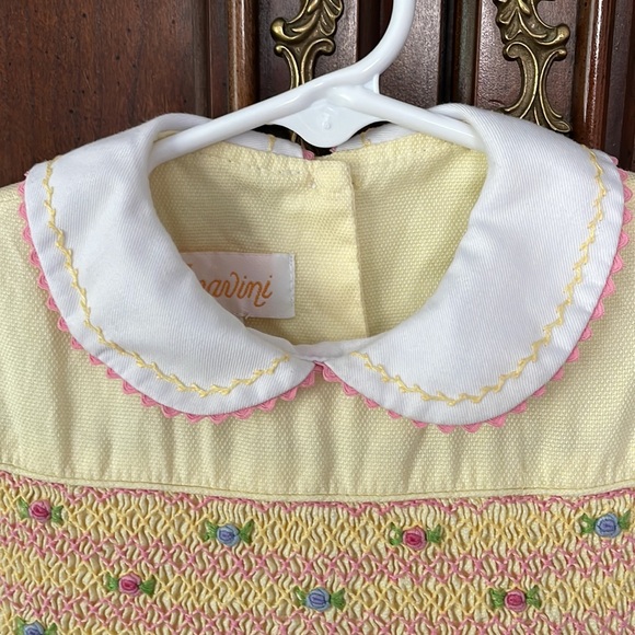ANAVINI Smocked Embroidered Yellow Dress Size 18M - Picture 3 of 8